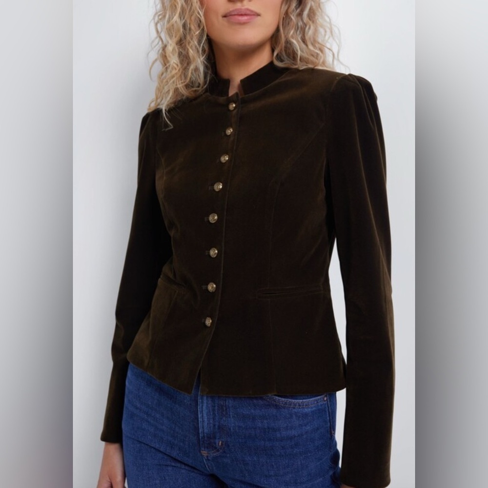NEW Tuckernuck Pomander Place Olive Bark Velvet Whitney Jacket XXL